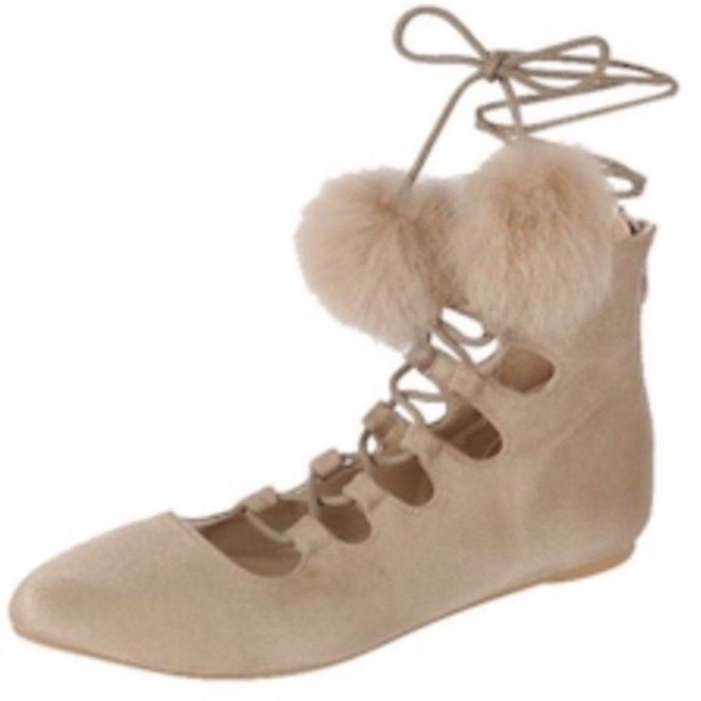 Pom Pom Flats Beige - Picture 3 of 8